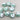 10 Vintage White Green Japan Round Glass Beads