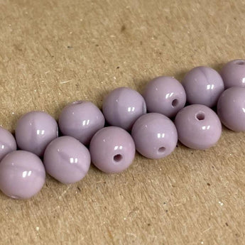 50 Vintage Mauve Light Purple Czech Round Glass Beads