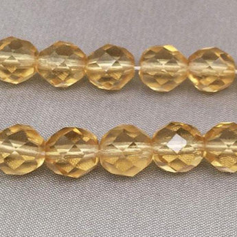 25 Golden Yellow Czech Faceted Glass Beads