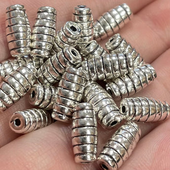 20 Vintage Silver Plated Metal Beads