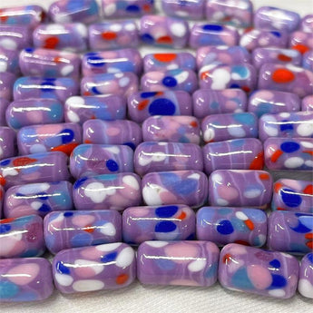 4 Vintage RARE Japan Multi Color Purple Glass Beads Cherry Brand #9412