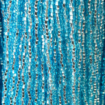 1 Hank Silver Lined Light Aqua Blue Czech Glass Seed Beads