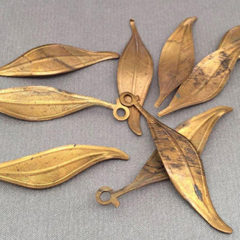 10 Vintage Cut Brass Leaf Pieces for Re-purpose