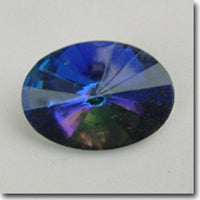 1 Vintage Bermuda Blue Oval Glass Stone #7056