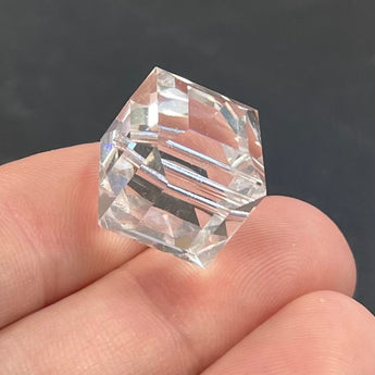 1 Vintage Austrian Crystal Cube Bead