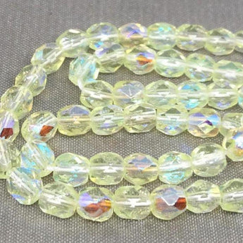 100 AB Light Jonquil Czech Faceted Glass Beads