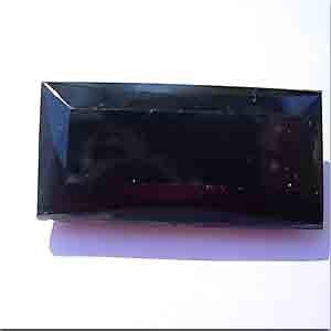 1 Vintage Jet Black Rectangle Glass Stone #9239