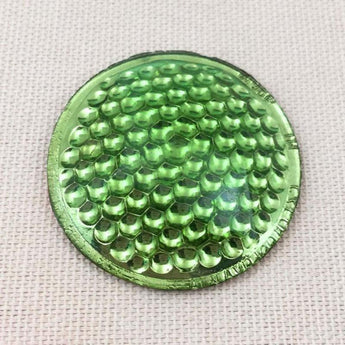 1 Vintage Green Czech Bike Reflector Cabochon