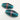 2 Vintage Handmade Aqua Teal Oval Glass Beads