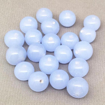 20 Vintage Mixed Light Sapphire Blue Japan Round Glass Beads