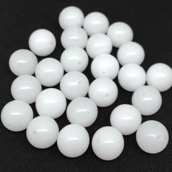 25 Vintage White Opalescent Austrian Round Glass Beads