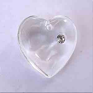 2 Vintage Swarovski Crystal Heart & Rhinestone Pendants #9395