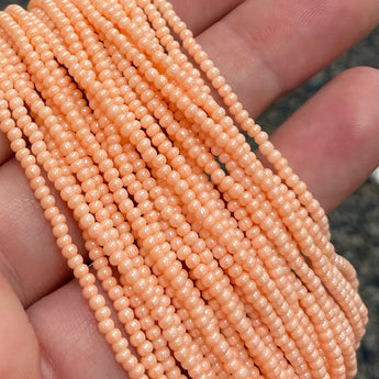 1 Hank Peach Luster Czech Glass Seed Beads