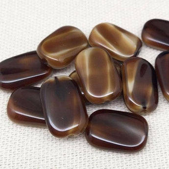 12 Vintage Caramel Brown Czech Glass Beads #8828