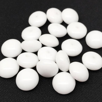 20 Vintage White Domed Glass Cabochons