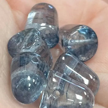 Blue Lumi Czech Gumdrop Glass Beads