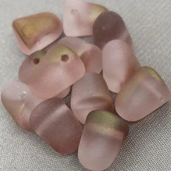 Matte Czech Peach Pink Gumdrop Glass Beads