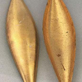 1 Vintage Large Brass Pod Leaf Metal Stamping