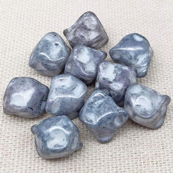 10 Vintage Gray Blue Picasso Austrian Baroque Glass Beads