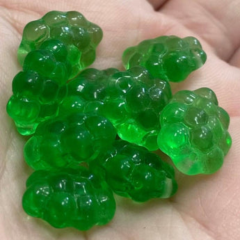 25 Vintage Green Grape Czech Glass Beads