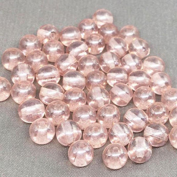 50 Luster Light Pink Czech Round Glass Beads