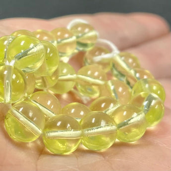 25 Jonquil Yellow Czech Round Glass Beads