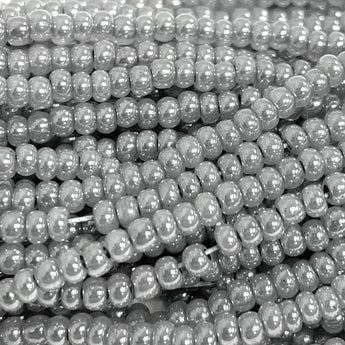 1 Hank Pearl Grey Czech Glass Seed Beads