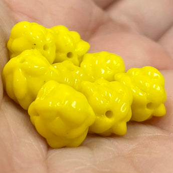 20 Vintage Yellow Berry Glass Beads