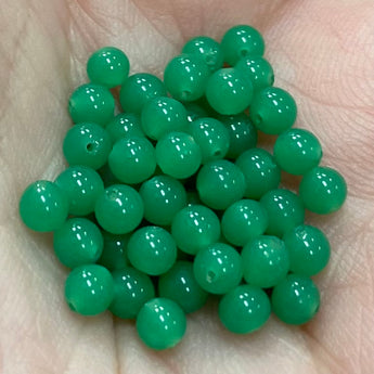 100 Tiny 3mm Green Opal Drux Beads    #4840