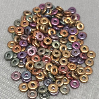 5 Grams Metallic Czech O Ring Glass Beads