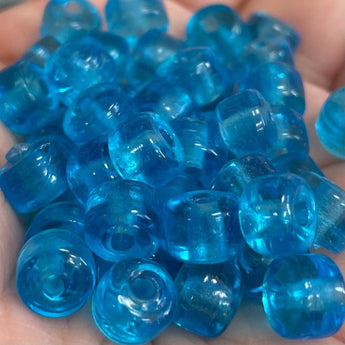 48 Vintage Aqua Blue Blue Roller Glass Beads