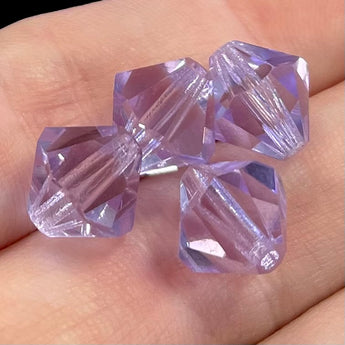 4 Violet Swarovski Bicone Crystal Beads