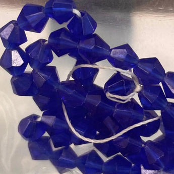 50 Vintage Cobalt Blue Bicone Faceted Glass Beads