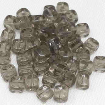 50 Black Diamond Czech Cube Glass Beads