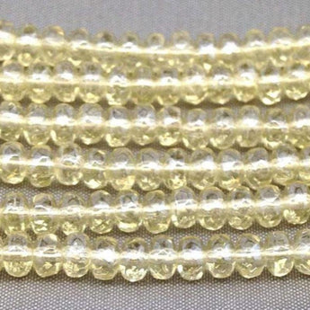 100 Light Yellow Czech Rondelle Glass Beads