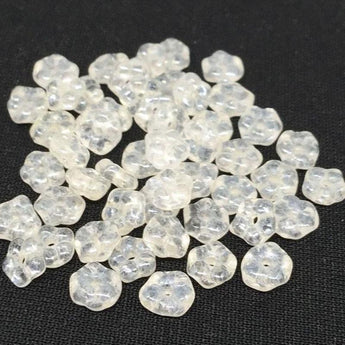 50 Dainty Luster Clear Czech Flower Glass Beads