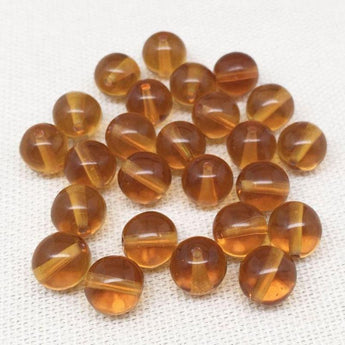 25 Honey Topaz Czech Round Glass Beads