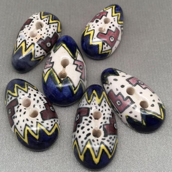 2 Vintage Peruvian Button Beads