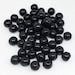 50 Black Czech Round Glass Beads 6mm