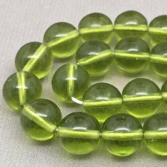 25 Vintage Olive Green Czech Round Glass Beads