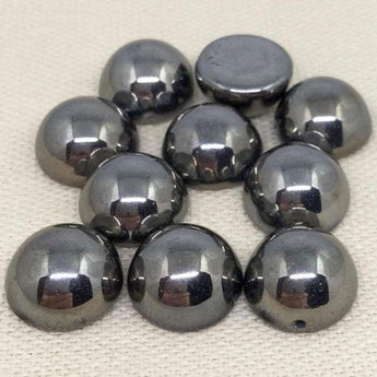 10 Black Gunmetal Czech Dome Glass Beads