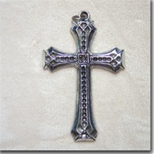 4 Vintage Antique Silver Pewter Cross Metal Pendants