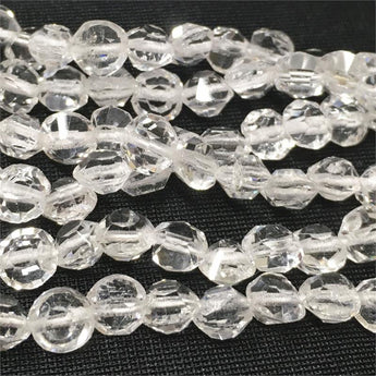 68 Antique Crystal Faceted Edge Glass Beads #9594