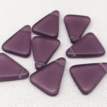 10 Vintage Matte Amethyst Purple Czech Drop Glass Beads