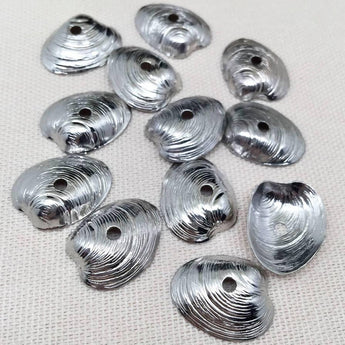 24 Vintage Clam Shell Metal Charms