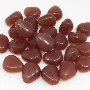 25 Vintage Carnelian Glass Beads