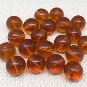 20 Translucent Topaz Czech Round Glass Beads