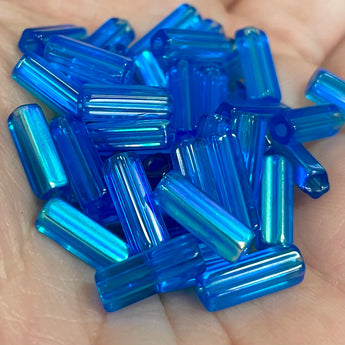 50 AB Capri Blue Czech Glass Beads