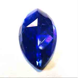 1 Vintage Large Cobalt Blue Faceted Navette Glass Cabochon