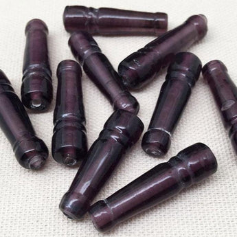 10 Vintage Purple Czech Glass Focal Beads